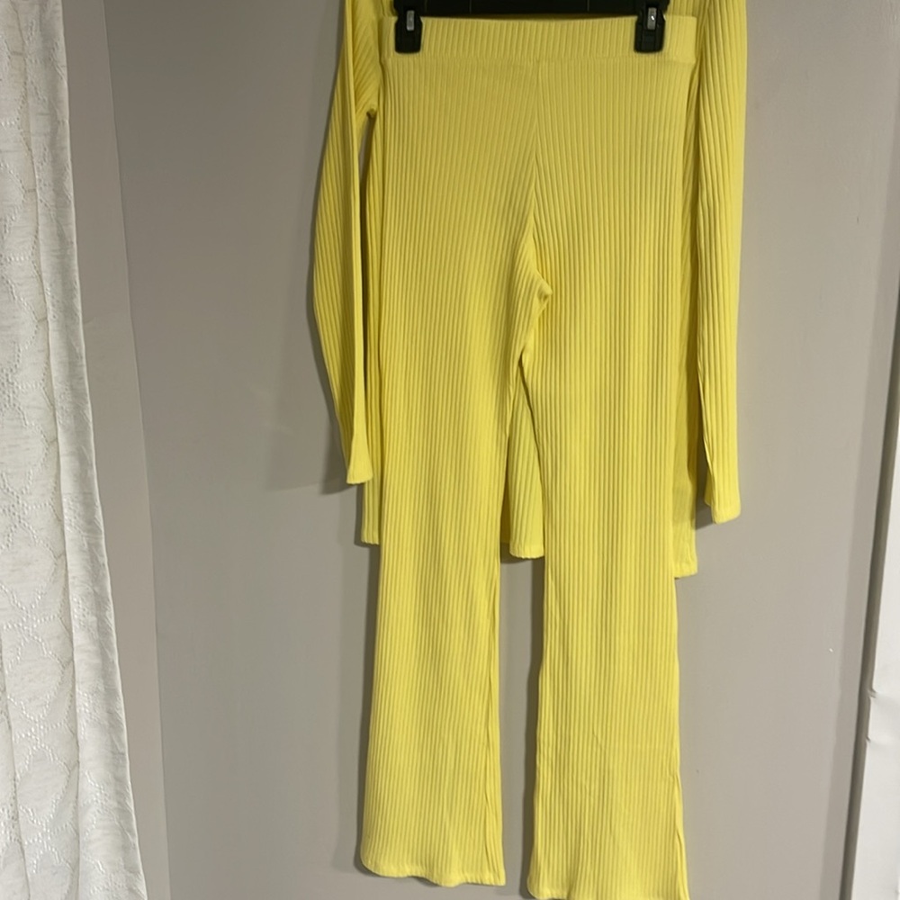 Mango Yellow Ribbed Two-Piece Set size Medium NWT - Picture 5 of 6